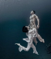   Indonesian fashion underwater shoot. 8m below sea level shoot +/- +- +/  